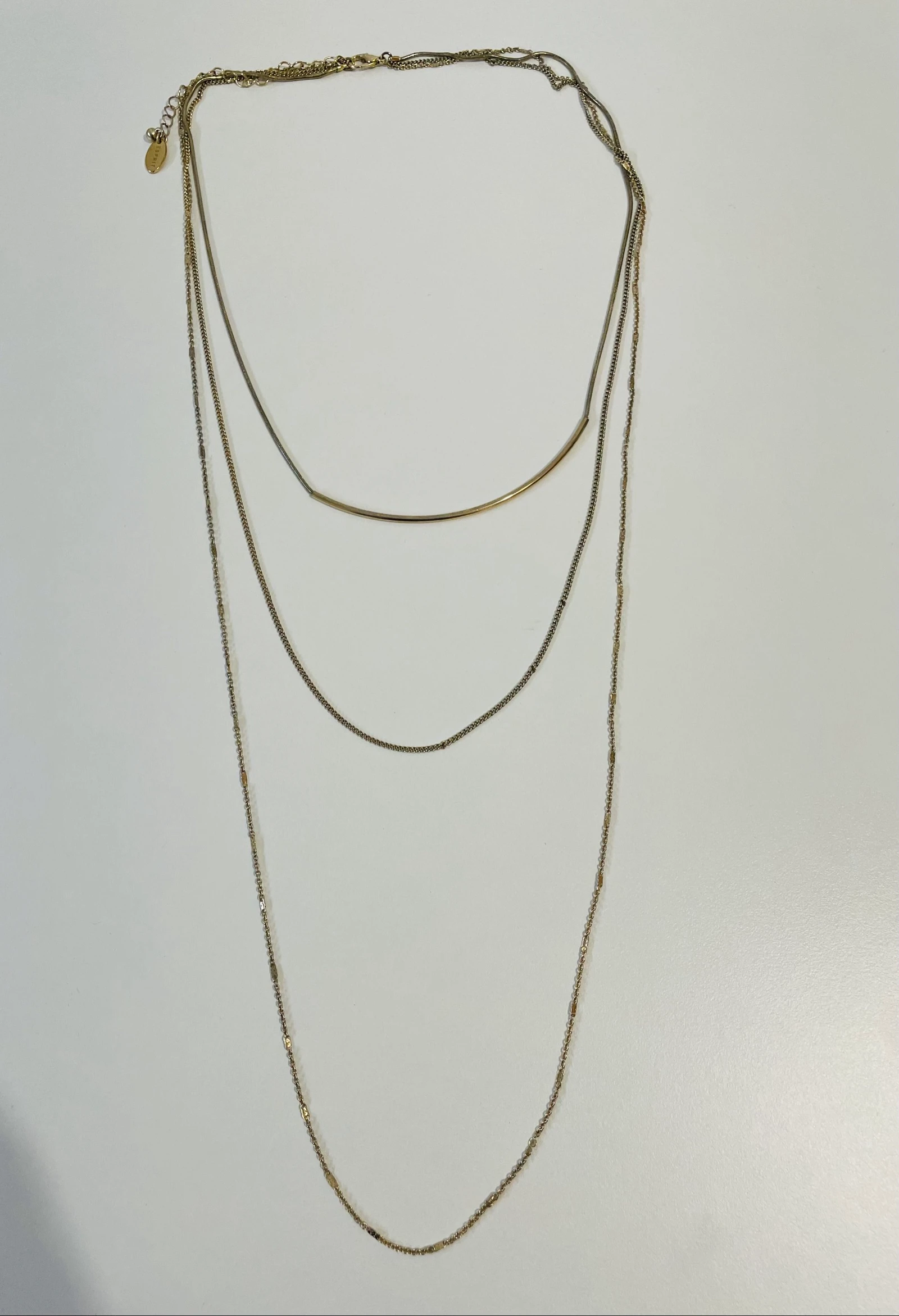 Esprit early 2000s gold tone 3 in one layered vintage necklace